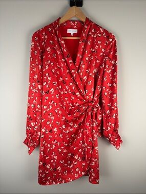 Lost + Wander Falling in Love Mini Wrap Dress Romantic Feminine Size M